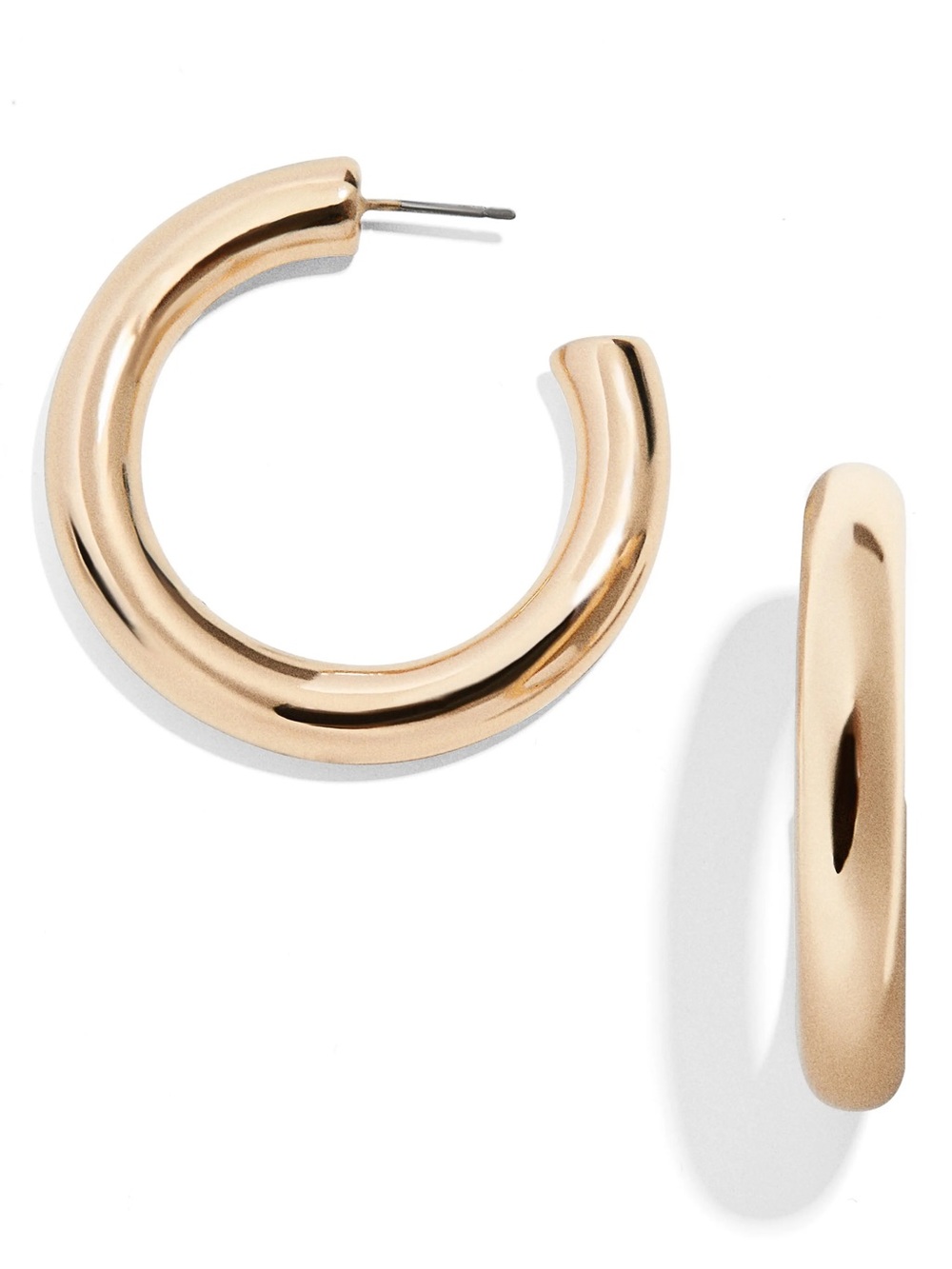 BaubleBar Dalilah Medium Tube Hoop Earrings – Gold